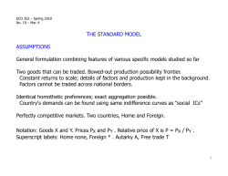 THE STANDARD MODEL ASSUMPTIONS General formulation