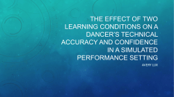 The Effect of Two Learning Conditions on a Dancer*s Technical