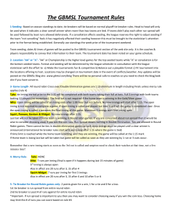 The GBMSL Tournament Rules 2010