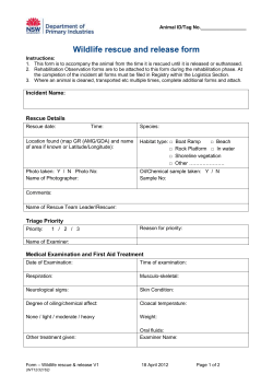 Form - Wildlife rescue and release V1