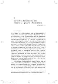 3 Production decisions and time allocation: a guide to data collection