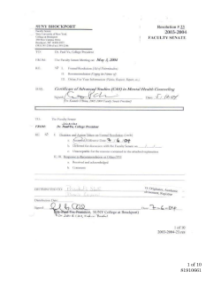 faculty senate - The College at Brockport