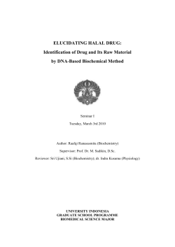 Identification of Drug and Its Raw Material by DNA