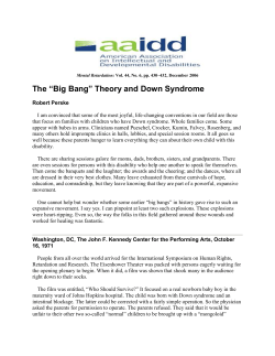 The &ldquo;Big Bang&rdquo; Theory and Down Syndrome