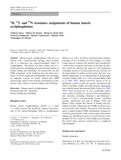 H, C and N resonance assignments of human muscle