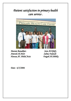 Patient satisfaction in primary health care center service