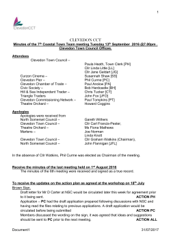 13th September 2016 - Clevedon Town Council