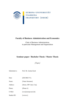 Directions for writing term papers, Bachelor