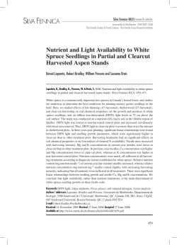Nutrient and light availability to white spruce seedlings in partial and
