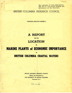 MARINE PLANTS of ECONOMIC IMPORTANCE