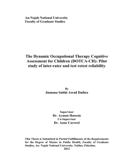 The Dynamic Occupational Therapy Cognitive Assessment for