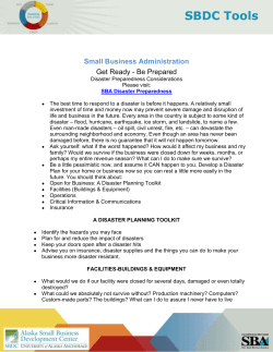 SBA Disaster Prepardedness - Alaska Small Business Development