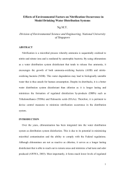 Effects of Environmental Factors on Nitrification Occurrence in