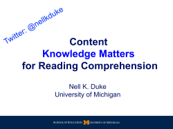 Content Knowledge Matters for Reading Comprehension