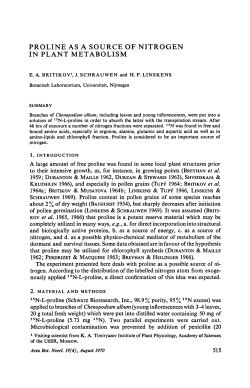 Proline as a source of nitrogen in plant