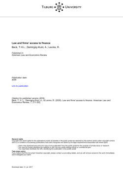 Tilburg University Law and firms` access to finance