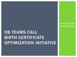 OB Teams Call Birth Certificate