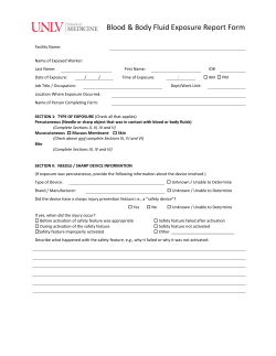 Bloodborne Pathogen Post Exposure Form