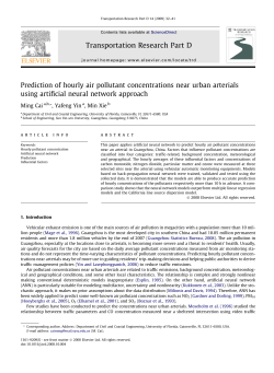Prediction of hourly air pollutant concentrations near urban arterials
