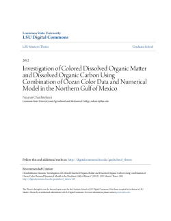 Investigation of Colored Dissolved Organic Matter and Dissolved
