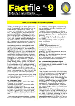 Lighting and the 2010 Building Regulations