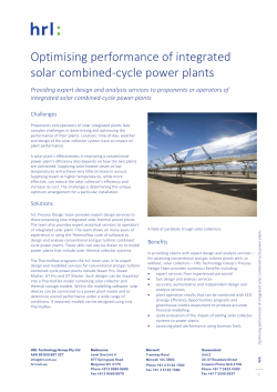 Optimising performance of integrated solar combined