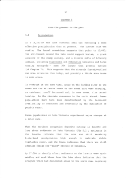 Introduction At c 1-81200 BP the Lake Victoria area was receiving a