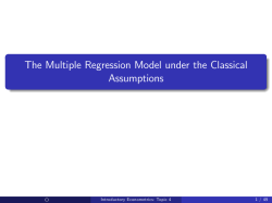 The Multiple Regression Model under the Classical Assumptions