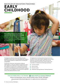 Early Childhood - Victoria University of Wellington