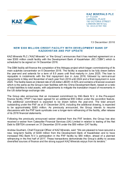 new $300 million credit facility with development bank of