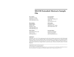 SIGCHI Extended Abstracts Sample File