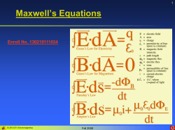 Lecture 6: Maxwell`s Equations