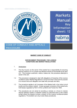 Market Code of Conduct