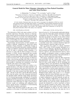 General Model for Water Monomer Adsorption on Close