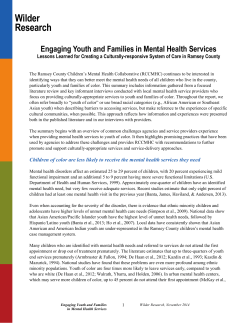 Engaging Youth and Families in Mental Health Services