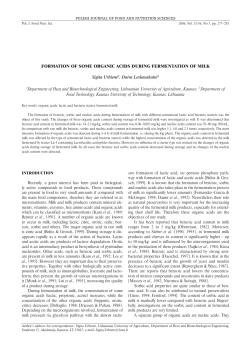 FORMATION OF SOME ORGANIC ACIDS DURING