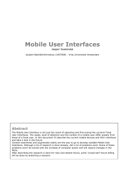 2. Near-Future Mobile User Interfaces