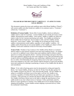 custom saddle terms and conditions