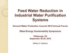 Feed Water Reduction in Industrial Water Purification Systems