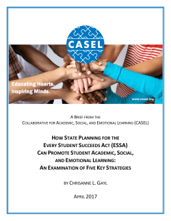 HOW STATE PLANNING FOR THE EVERY STUDENT SUCCEEDS