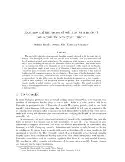 Existence and uniqueness of solutions for a model of non