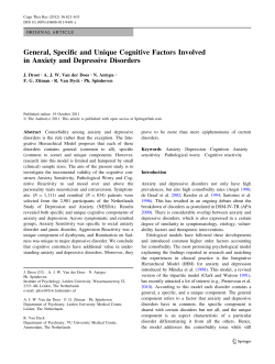 General, Specific and Unique Cognitive Factors Involved