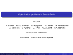 Optimization problems in Smart Grids