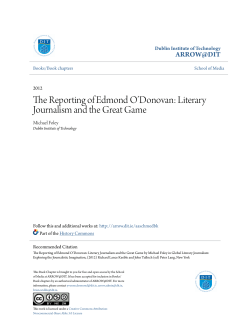 The Reporting of Edmond O`Donovan: Literary