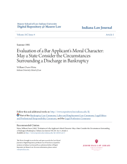 Evaluation of a Bar Applicant`s Moral Character: May a State
