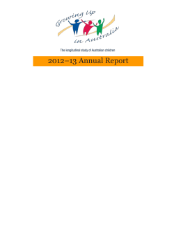 The Longitudinal Study of Australian Children 2012&ndash;13