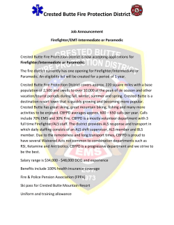 CBFPD Job announcement - Crested Butte Fire Protection District