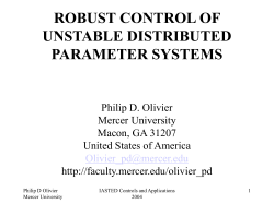 robust control of unstable distributed parameter systems