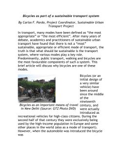 Bicycles as part of a sustainable transport system