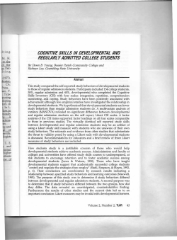 COGNITIVE SKILLS IN DEVELOPMENTAL AND REGULARL Y